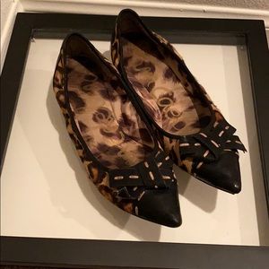 Sam Edelman leopard print calf hair flats